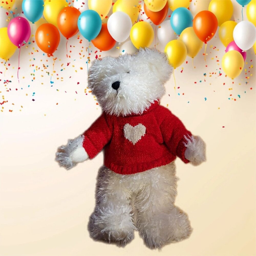 Vintage 1980's Boyd's Bear Juliet's Bear love White 12" Plush fully Jointed - Picture 3 of 11
